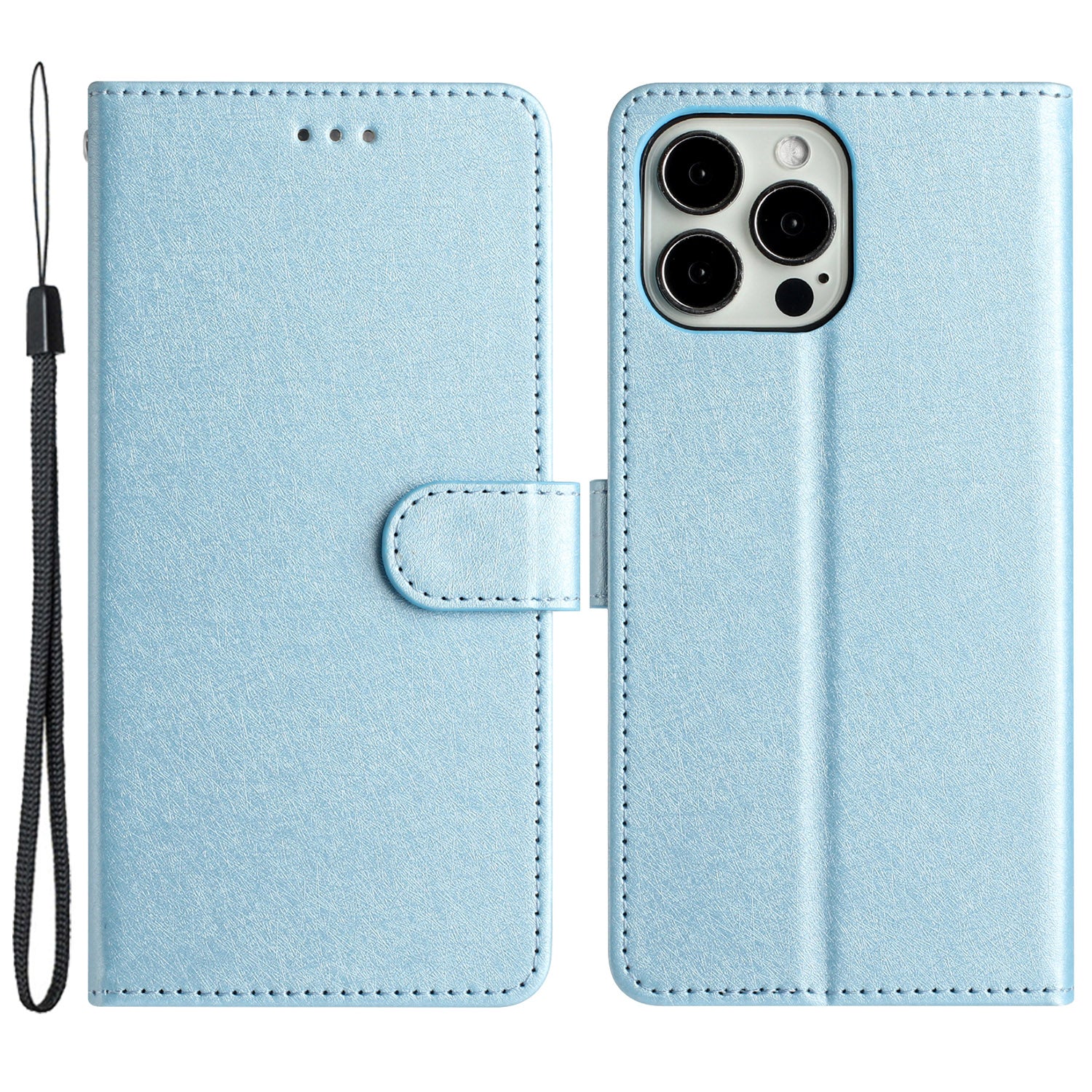 Telefonholdercover til iPhone 12 Pro Max 6,7 tommer PU-læder Silk Texture Pungbogstil etui med håndledsstrop Telefonholdercover til iPhone 12 Pro Max 6,7 tommer PU-læder Silk Texture Pungbogstil etui med håndledsstrop